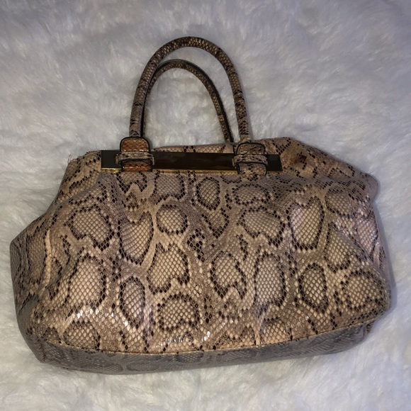 Preloved Steve Madden Snake Print Convertible Satchel Handbag Crossbody Strap. - Picture 4 of 11